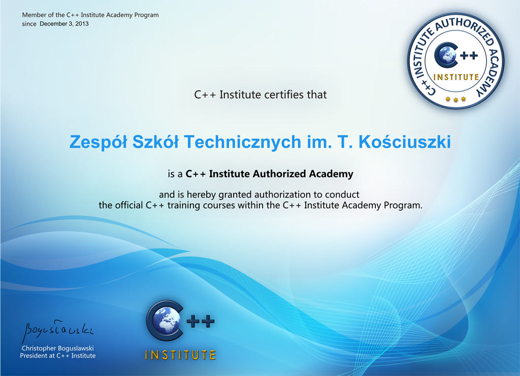 C Institute Certification ZST Radom C Institute Certification ZST Radom
